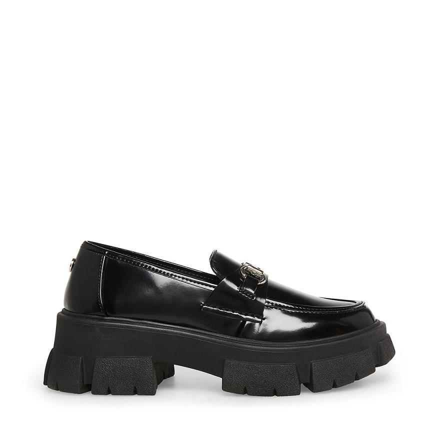 Steve Madden TRIFECTA Női Loafer Cipő Fekete | 037BDSHKF