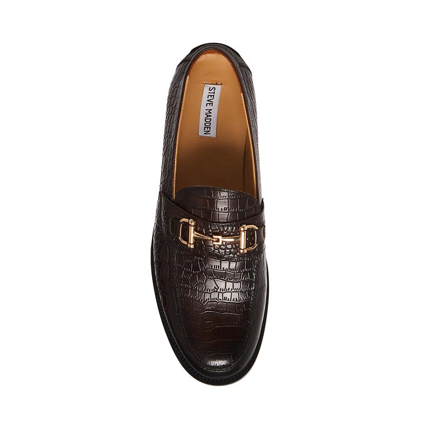 Steve Madden WALLACE Férfi Loafer Cipő Barna | 164KAOENV