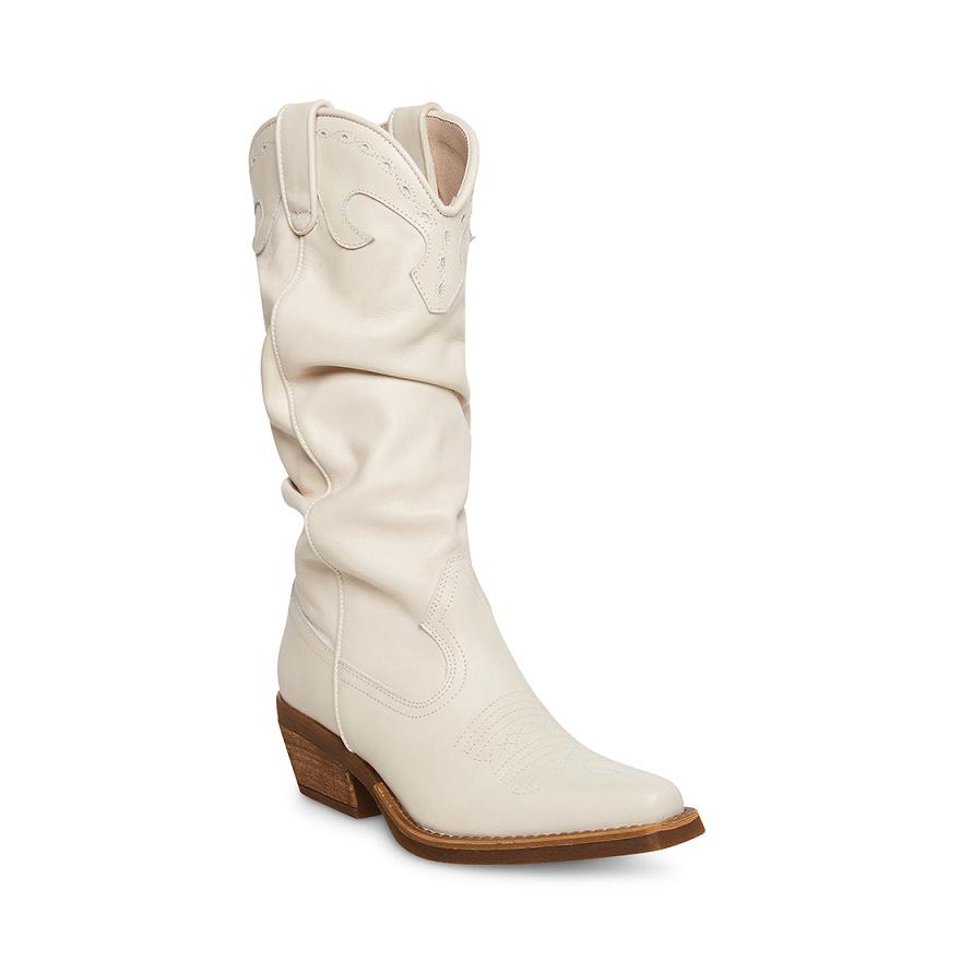 Steve Madden WHISKEY Női Csizma Fehér | 367MJRNHP