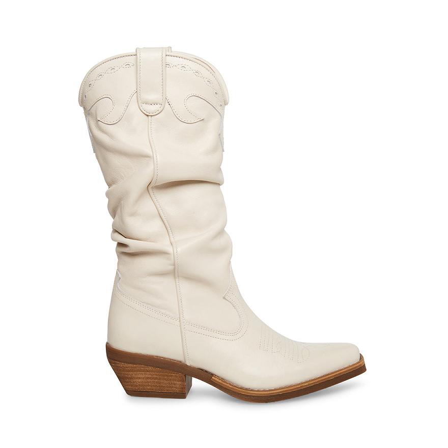 Steve Madden WHISKEY Női Csizma Fehér | 367MJRNHP