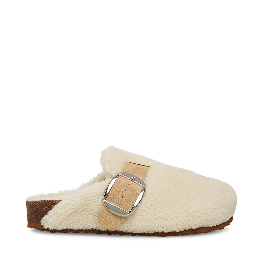 Steve Madden CUDDLE Női Papucs Fehér | 035RJSDIC