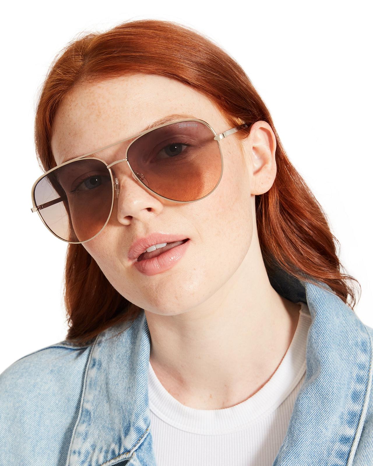 Steve Madden DANTE SUNGLASSES Női Napszemüveg Rózsaszín Arany | 079VLQWTO