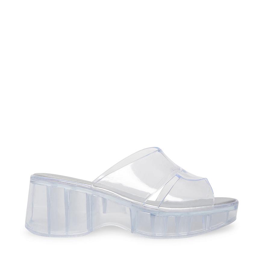 Steve Madden JOSIE Női Lapos Szandál Clear | 431ZXQETD