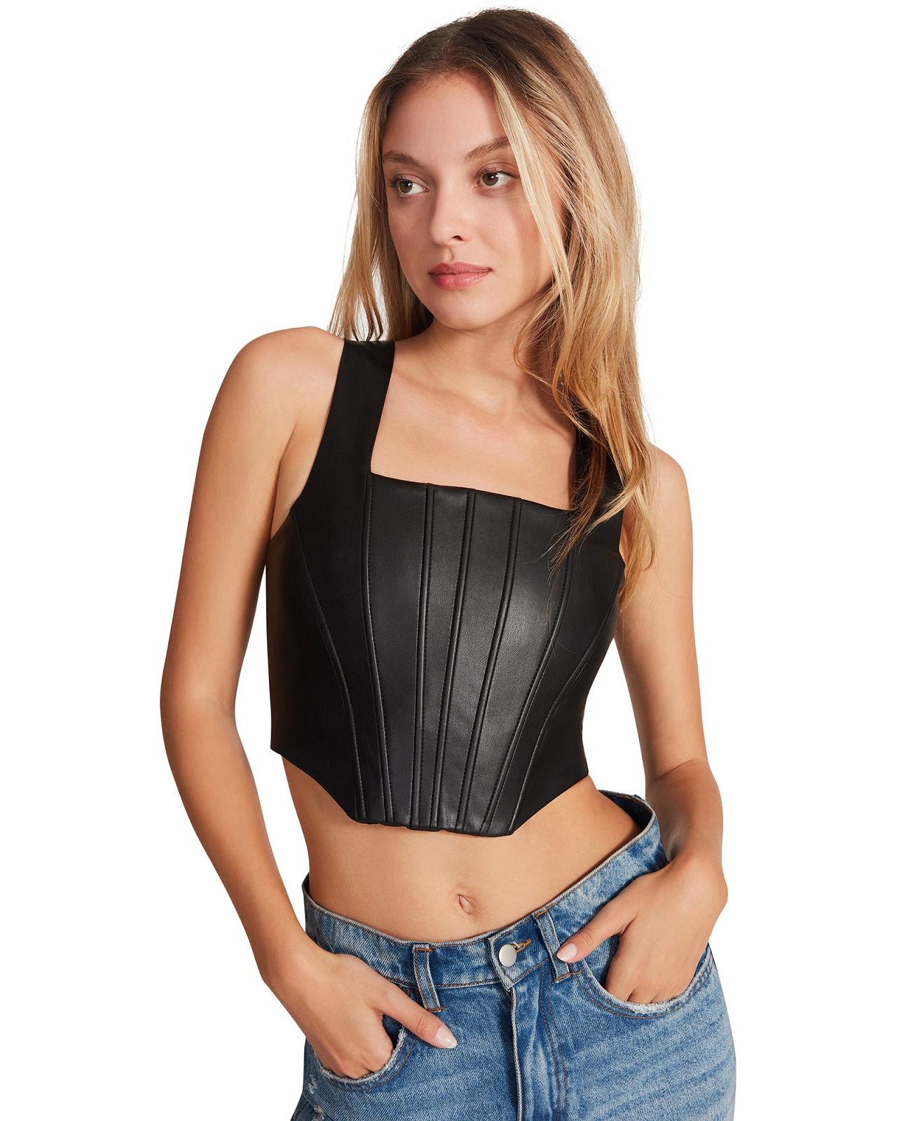 Steve Madden KIMMIE CORSET Női Felsők Fekete | 217EUCDLN