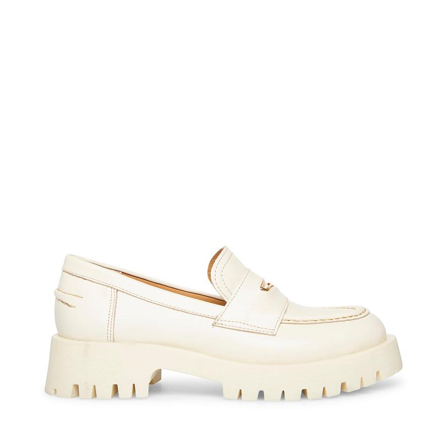 Steve Madden LAWRENCE Női Loafer Cipő Bone | 918BVTNZL