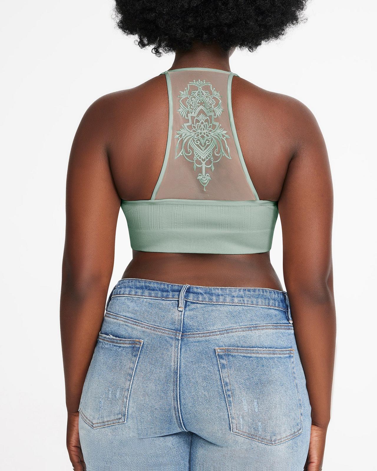 Steve Madden THE ELLA MESH BRALETTE + Női Felsők Zöld | 986PZHLDN